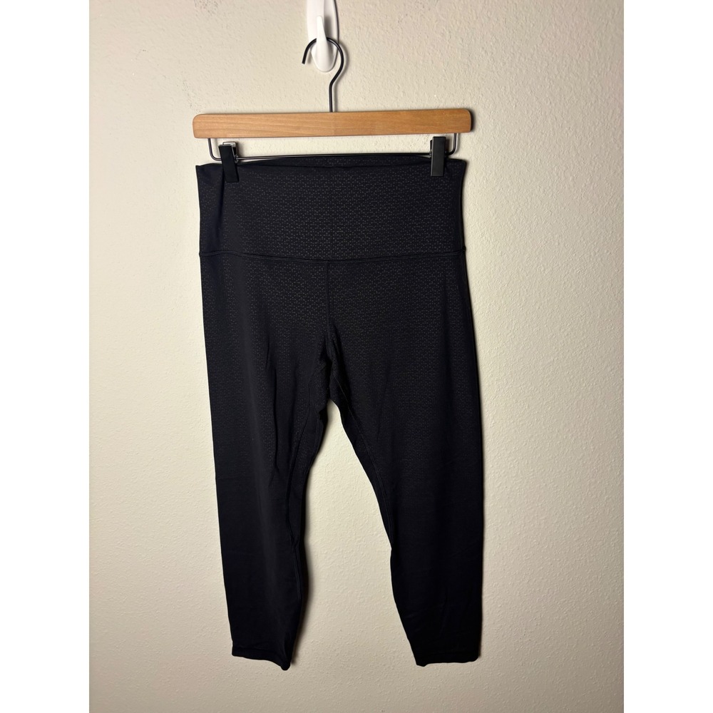 Lululemon Align Pant II 25 Monochromic Black Emboss Leggings Size 10